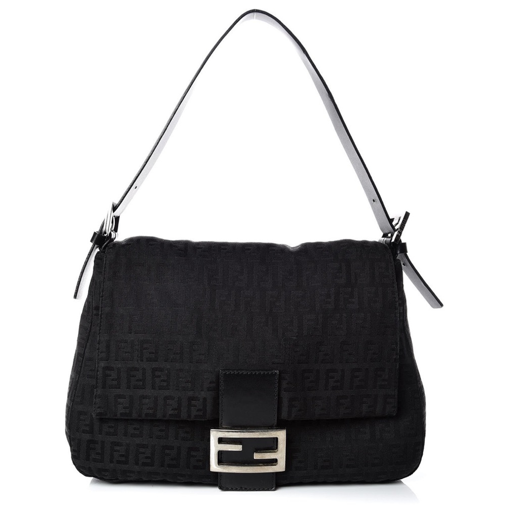 FENDI Zucchino Forever Mama Baguette Black